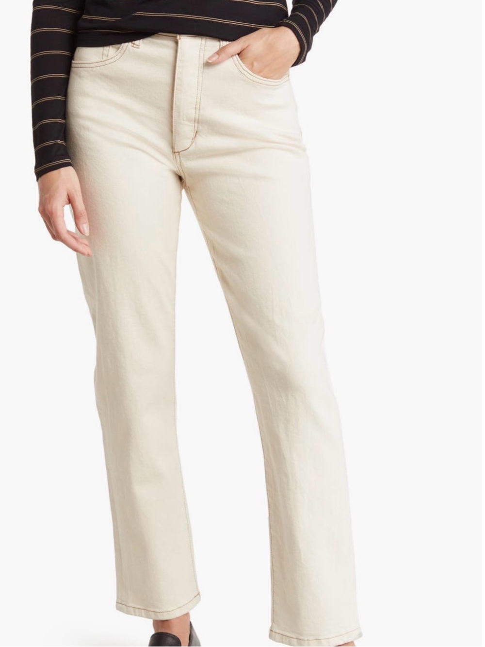 The OG Straight Ankle Jeans in Cream